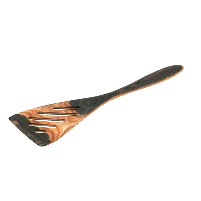 Island Bamboo Pakka Wood Mini Slotted Spatula 8'', Multiple Colors